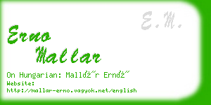 erno mallar business card